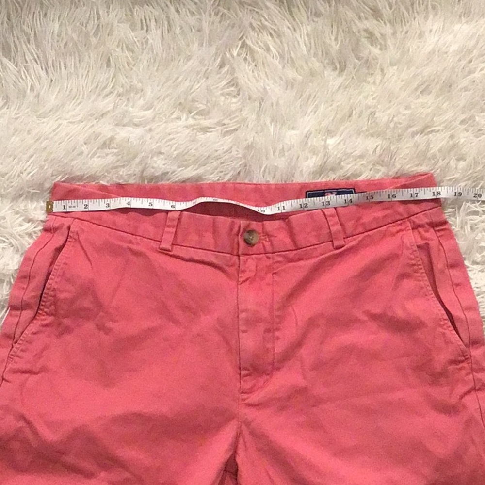 Vineyard Vines Men’s Coral Flat Front Shorts Size 35 Cotton Stretch Preppy - Picture 9 of 16
